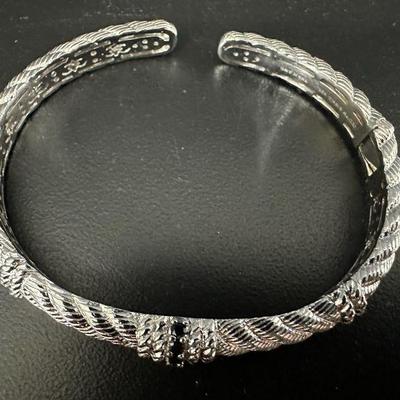 Judith ripka vintage sterling silver black cz bracelet 2 25 in 25 g