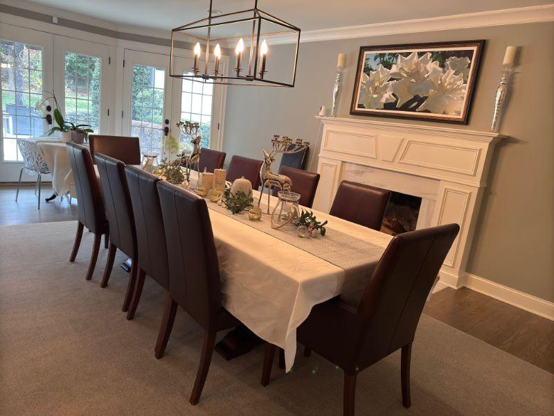 Staged dining room at an Estate Greats sale in Green Hills, Tennessee