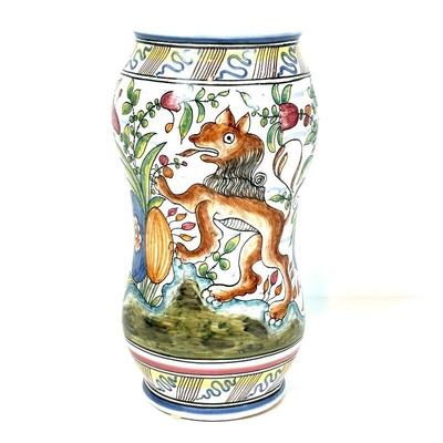 Lot #123 - Conimbriga Pottery Portugal Signed Hand Painted Ceramic Vase