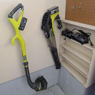 Lot #211 - Ryobi Electric String Trimmer & Leaf Blower