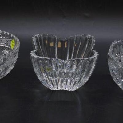3 VINTAGE CUT GLASS / CRYSTAL BOWLS
