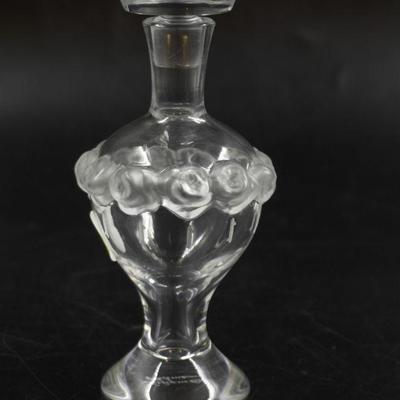 LALIQUE CRYSTAL "MARTIN" PERFUME BOTTLE & STOPPER