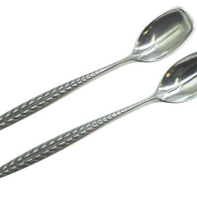 MCM BRODENE MYLIUS NORWAY PEWTER MODERNIST SALAD SERVERS