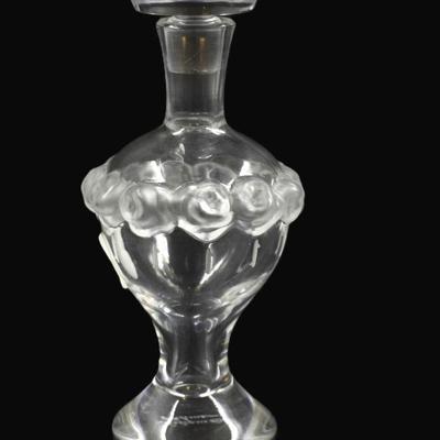 LALIQUE CRYSTAL "MARTIN" PERFUME BOTTLE & STOPPER
