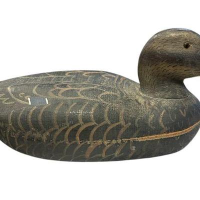 WOOD HAND PAINTED DUCK DECOY GLASS EYES