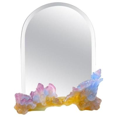 RARE DAUM PATE DE VERRE GLASS MIRROR