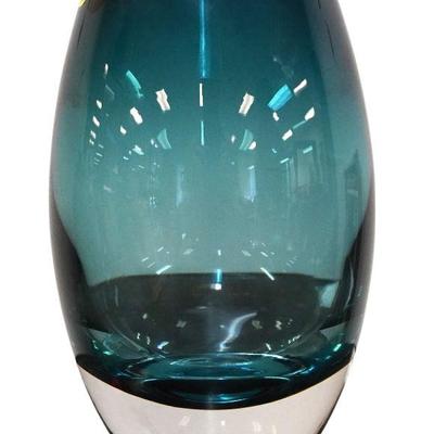 SIGNED BADASH POLAND BLOWN CRYSTAL VASE