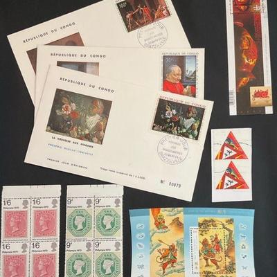 1968 congo fdc canada lunar new year, netherlands & philympia stamps