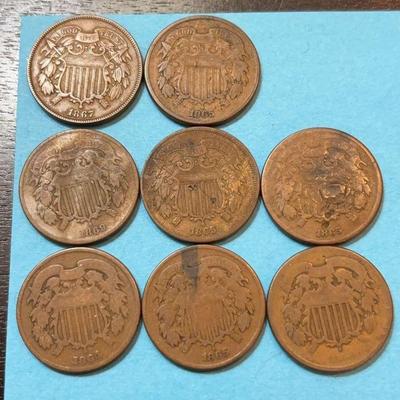 1860 s shield 2 cent coins