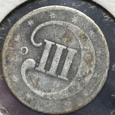 3 cent silver coin no date 1850o type