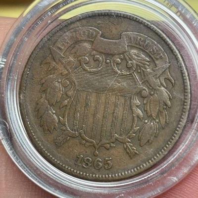 1865 2 cent coin