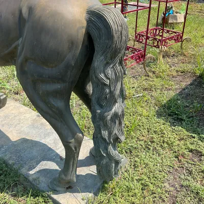 1089 Monumental Life-Size Bronze Horse Sculpture – Signed Base