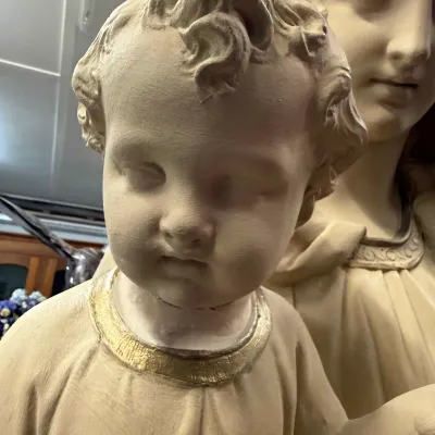 1607 Monumental Madonna & Child Religious Statue w/ Globus Cruciger – Approx. 8 Ft.