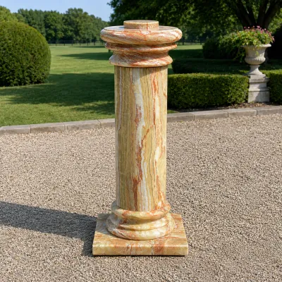 1092 Banded Onyx Marble Pedestal Display Column