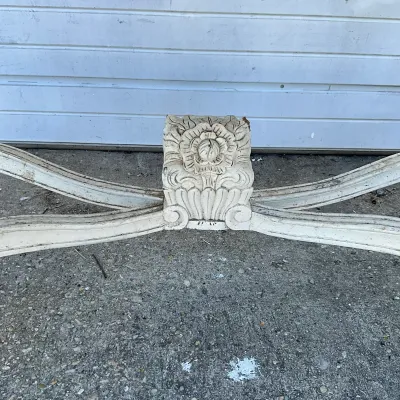 1280 Ornate French Rococo Style Carved Painted Console Table