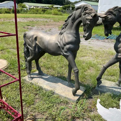 1089 Monumental Life-Size Bronze Horse Sculpture – Signed Base