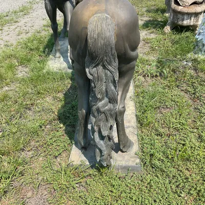 1089 Monumental Life-Size Bronze Horse Sculpture – Signed Base