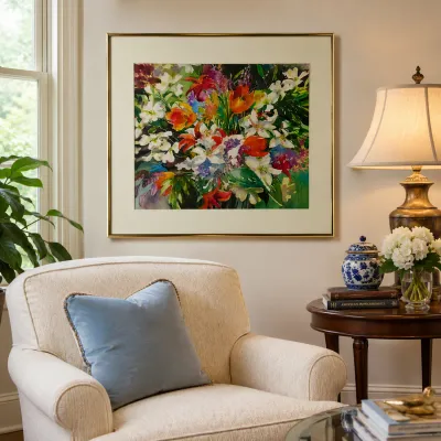1310 Anne Lewis Jones Klinefelter Original Watercolor “Red Hot Dogwood with Relish”