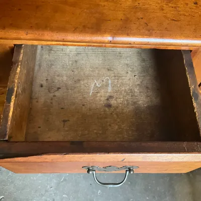 1311 Antique Cherry Two-Piece Step-Back China Cabinet with Original Glass