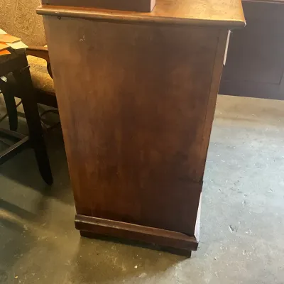 1311 Antique Cherry Two-Piece Step-Back China Cabinet with Original Glass