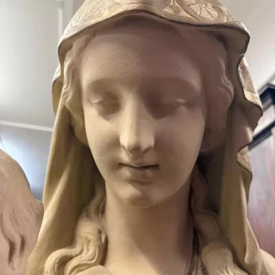 1607 Monumental Madonna & Child Religious Statue w/ Globus Cruciger – Approx. 8 Ft.