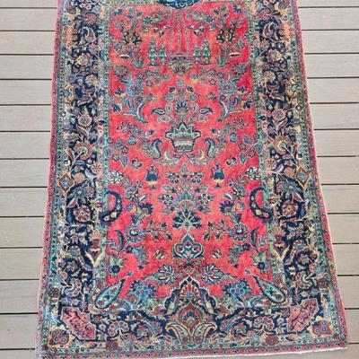 Antique signed hand made Persian rug
