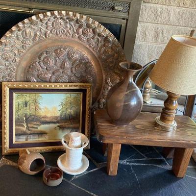 Decorative copper dish stained glass mirror and more