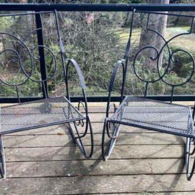 Pair of carolina forge patio rocking chairs