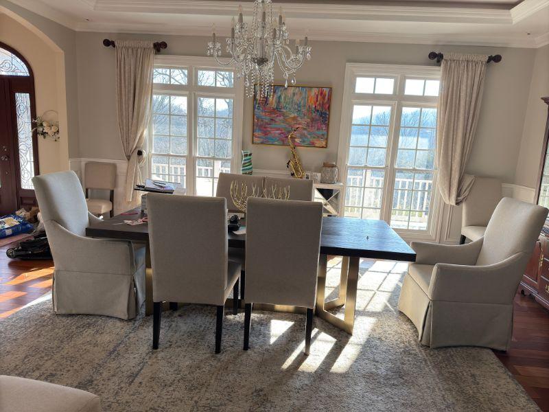 Staged dining room at an Estate Greats sale in Nolensville, Tennessee