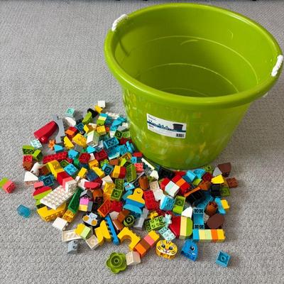 Lot #125 - Lego Duplo Building Blocks Lot with Storage Bucket