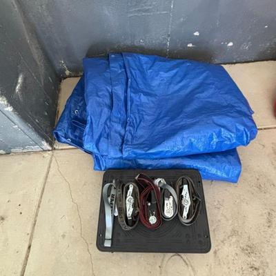 Lot #196 - XL Heavy Duty Tarp & Dolly Lot with Straps