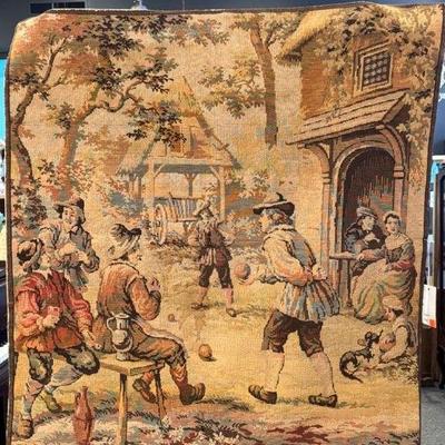 Antique Belgian tapestry, 36” x 38”