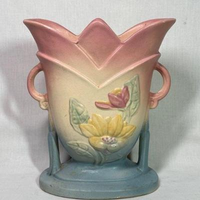 Hull Art Pottery matte Magnolia vase c 1946-47, 8 1/2”
