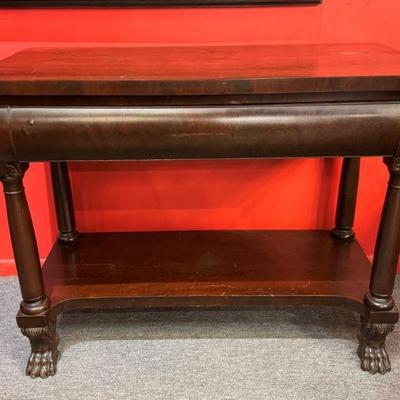 Antique Neo Classical mahogany server c 1830, 48” x 23” x 37 1/4”