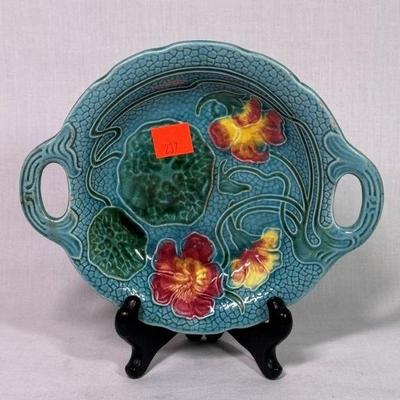 Schmidt Zell Baden Germany lugged bowl majolica c 1900, 7”