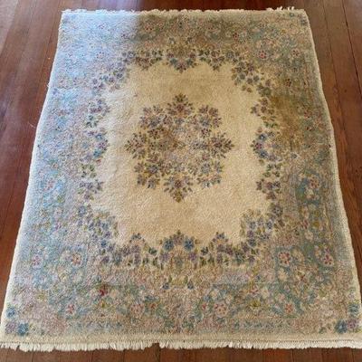 Antique Persian handwoven wool rug, 58” x 72”