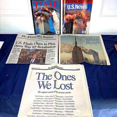 Unbelievable 9/11 Historical Newspaper & Magazine Collection – Time, U.S. News, Philadelphia Inquire