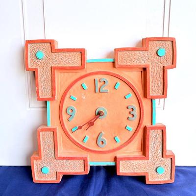 Handmade Frontier Studios Southwest Wall Clock – Etched Dates & History