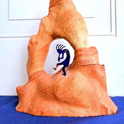 Metal Sculpture Kokopelli Flute Player Sandstone