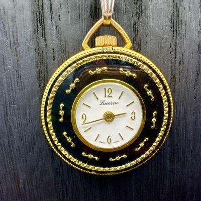 Vintage Lucerne Watch Necklace
