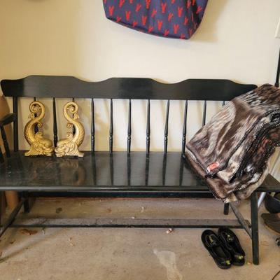 Nice Black Wood Bench