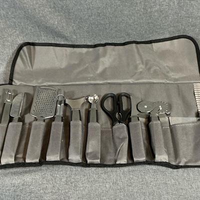 Wolfgang Puck 12 piece Prep And Garnish In Black And Gray- NEW! 