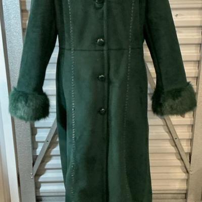 Terry Lewis Green Faux Suede Coat