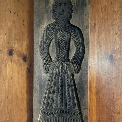 Dutch Folk Art Wall Hanging, Woman and Man Carvings, early 1900s