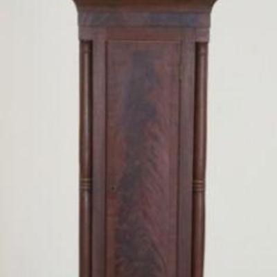 1162	ANTIQUE MAHOGANY TALL CASE CLOCK WITH MOON DIAL, APPROXIMATELY 21 IN X 12 IN X 96 IN H
