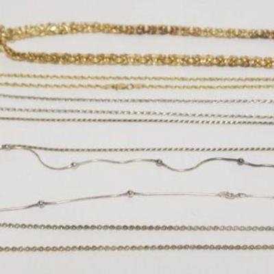 1119	5 STERLING SILVER NECKLACES, 2.37 TOZ
