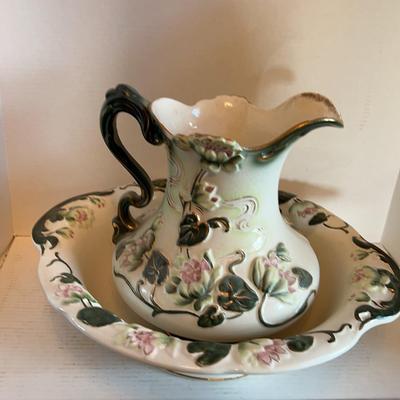 Antique Hanes Baltimore Ornate Floral Pitcher