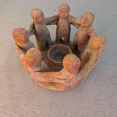Lot #158 - Pottery "Circle of Friends" Candle Holder