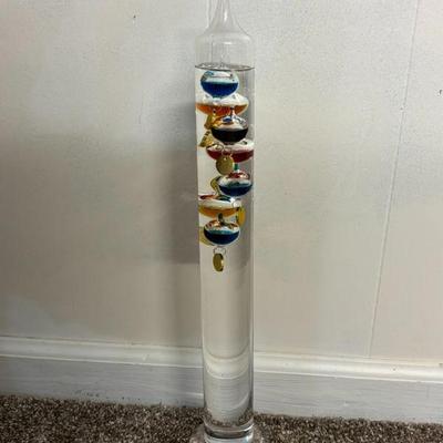 Lot #102 - Vintage Galileo Thermometer - Decorative Glass Temperature Measuring Instrument.