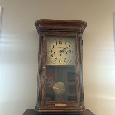 Howard Miller hanging clock. Retails for $1400. 